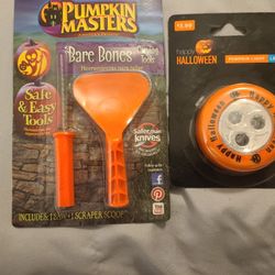 New. Pumpkin Carving Tools And LED Pumpkin Light.