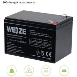 WEIZE 12 Volt 12 Ah Rechargeable Battery with F2 Terminals, Sealed Lead Acid (SLA) AGM Deep Cycle Battery Replacement