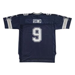 Vintage Reebok Dallas Cowboys Tony Romo Jersey Large L Mens Blue #9 Football NFL