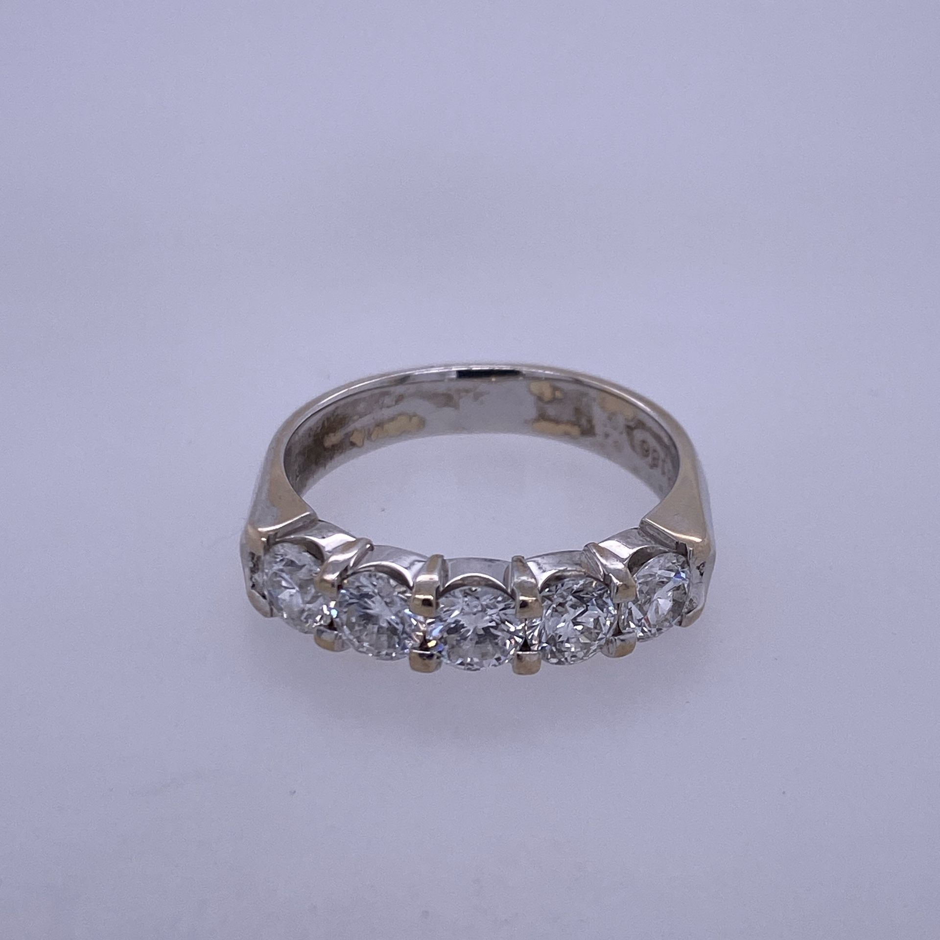 14k White Gold 5 Stone Diamond Ring