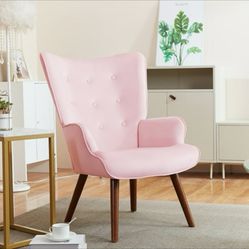 Velvet Pink Accent Chair 