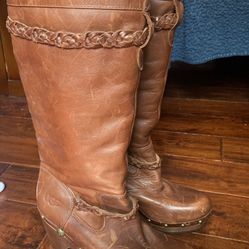 UGG Savanna Leather Braided Boots