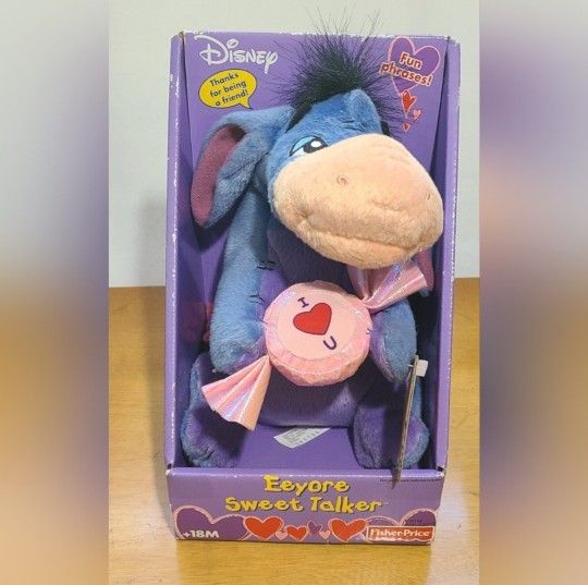 Disney Eeyore Sweet Talker Stuffed Animal I Love You Candy Plush Fisher Price