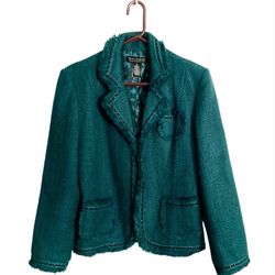 Women’s Teal Tweed Blazer Size 16