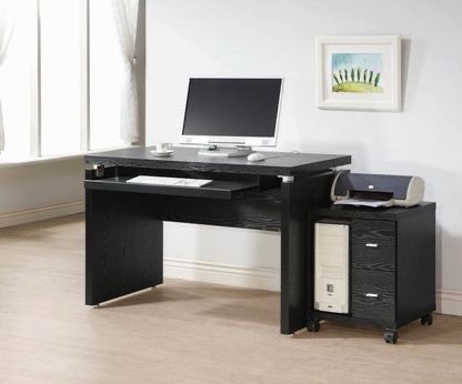Brand New Black Oak Computer Desk with CPU Stand