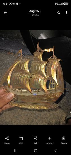 Brass Sailing Ship Figurine