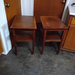 Reduced Price Wood End Tables 17x23 " 16"Tall Both For 