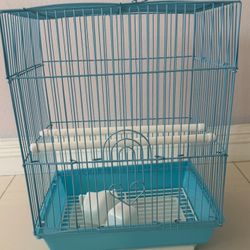 🐦 Small Blue Bird Cage with Accessories – Ideal for Finches, Canaries, Parakeets