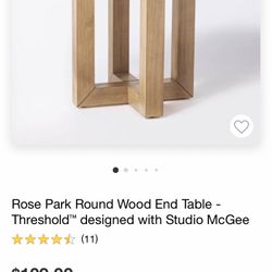 Round Wood End Table