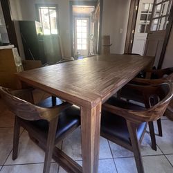 6-8ft Hand Crafted Wooden Table For Sale