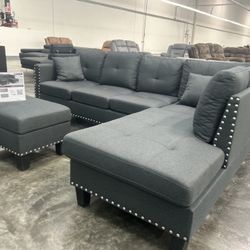 Brand New 3pc Sectional W/ Ottoman 