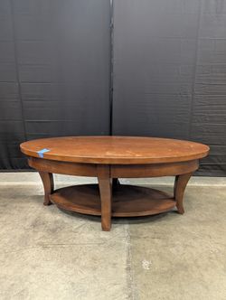 Two-Tier Oval Wood Coffee Table