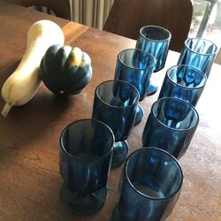 Vintage depression glassware blue