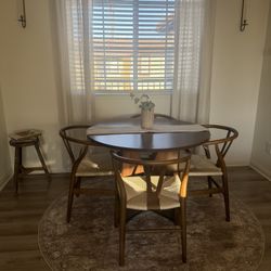 Modern Walnut Dining Set | Rove Concepts Wishbone Chairs (Set of 4)