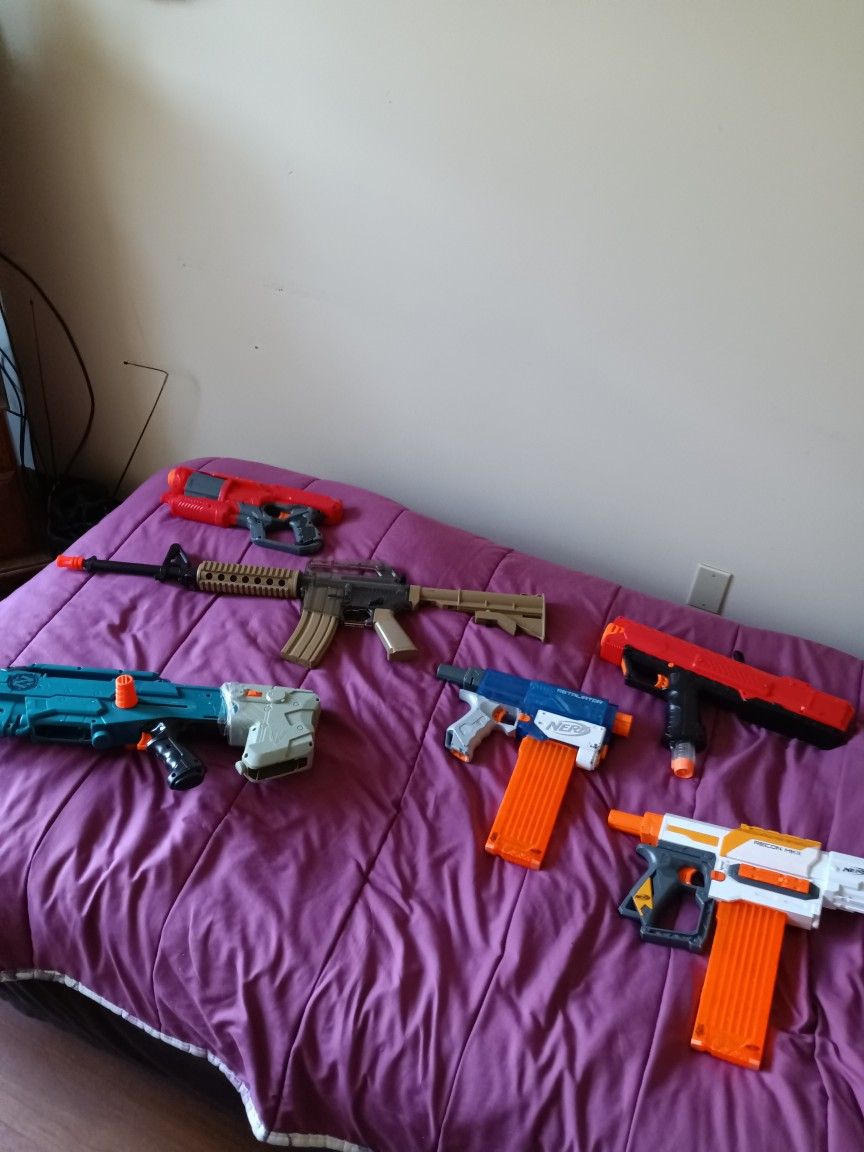 nerf guns. 