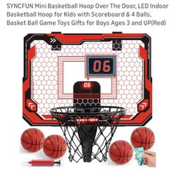 Syncfun New Led Basketball Hoop For Over Door W Remote