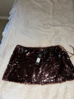 Mini brown sequin skirt Large
