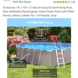 Outsunny Pool. Above Ground Type New