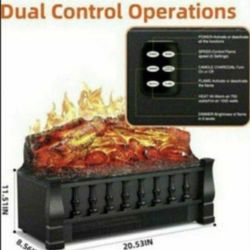Space Heater Electric Log Set Portable Move To Any Room