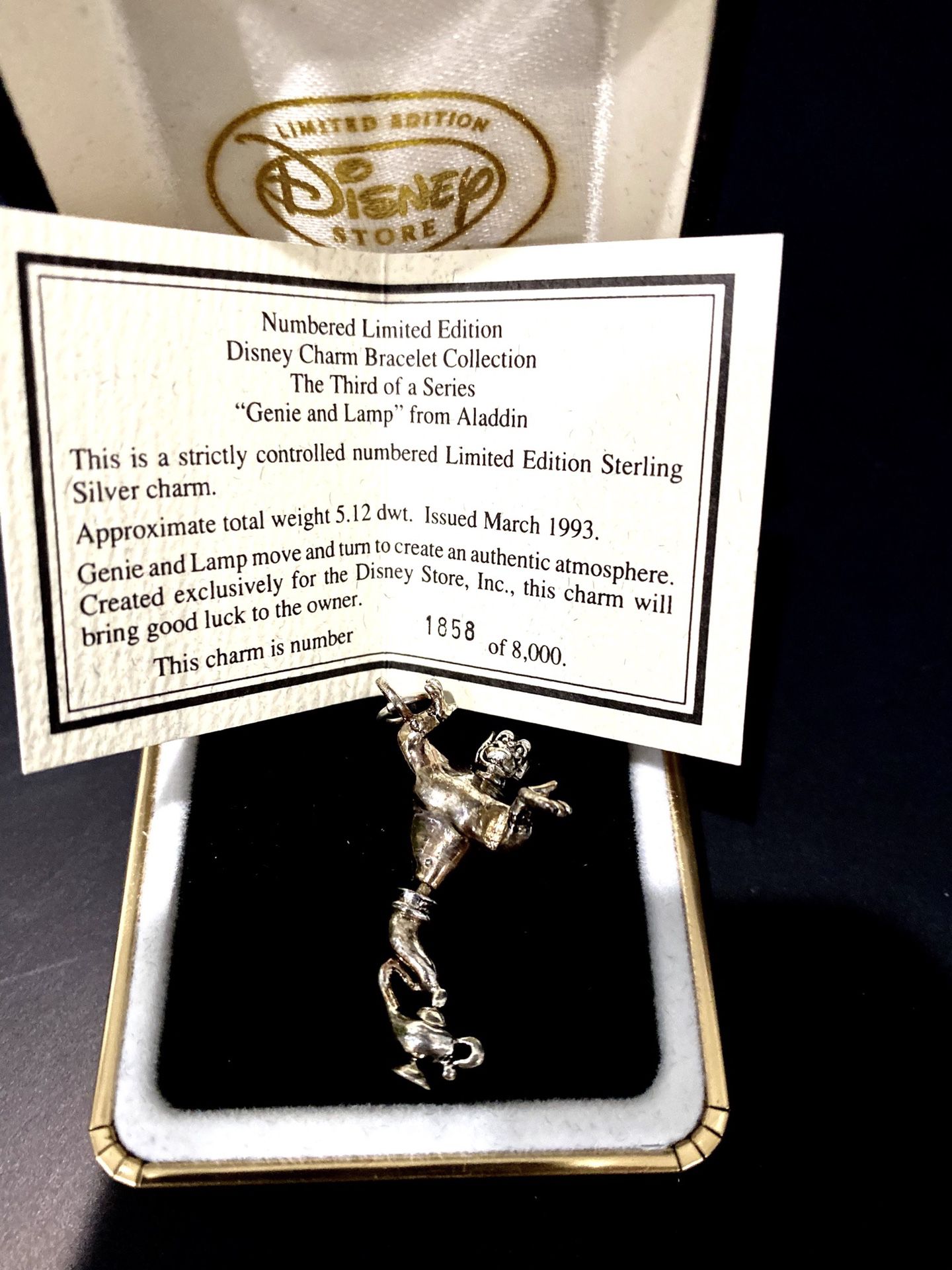 Sterling Silver “Genie and Lamp” Disney Charm