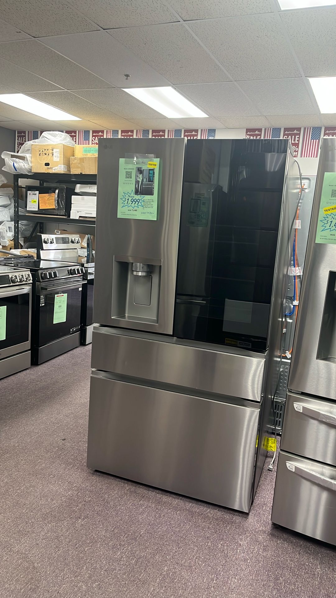 Refrigerator 4 Doors With InstaView 36” In New Open Box 1 Year Warranty