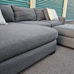 FREE DELIVERY!!! Room and Board "Metro" 2pc Sectional Sofa + Ottoman GRAY ($4.4K Retail...65% OFF!!!) Egg