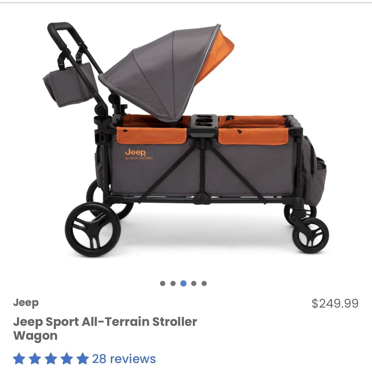 NEW Jeep Sport All Terrain Stroller Wagon / Orange And Grey 