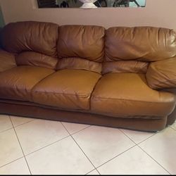 Brown Leather Couch