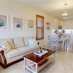 Living Room Set: Coastal Couch, Coffee Table, End Table, and Matching Chair