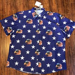 SSLR USA Flag, Eagles button-down Shirt Size 3XL In Men’s Brand New w/tags!!
