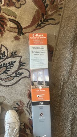 3 Temporary Window Shades – 36” x 72”, Light Filtering White, Never Used