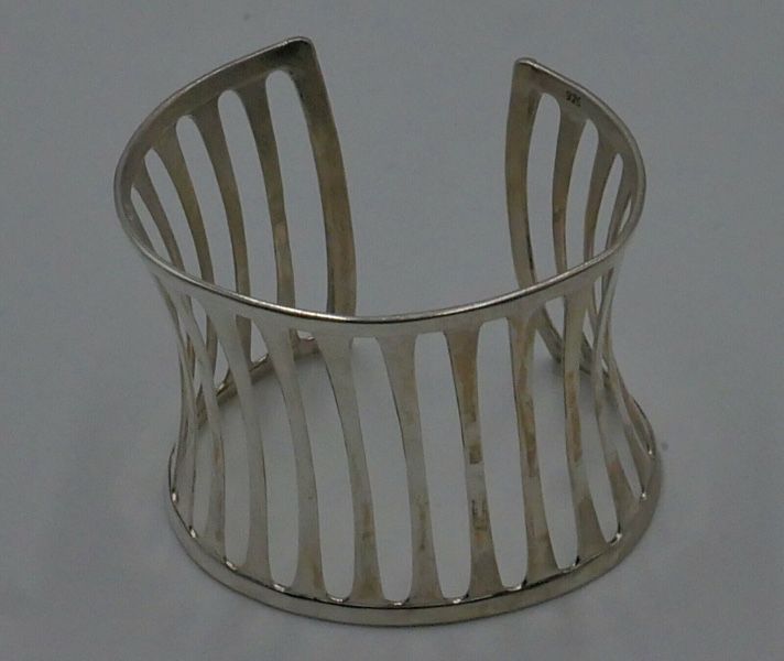 Sterling Silver Bangle Cuff Bracelet 42.1 Gr Pre Owned
