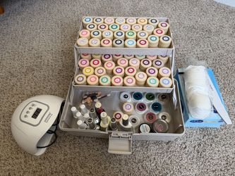 Gel Nail Kit with UV/LED Lamp, base/top coats, 60+colors, other tools