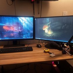 Used Full Gaming PC Setup PC, 2 Monitors, Keyboard, Mouse