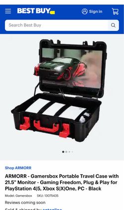 ARMORR Gamersbox Portable Gaming Travel Case with Monitor