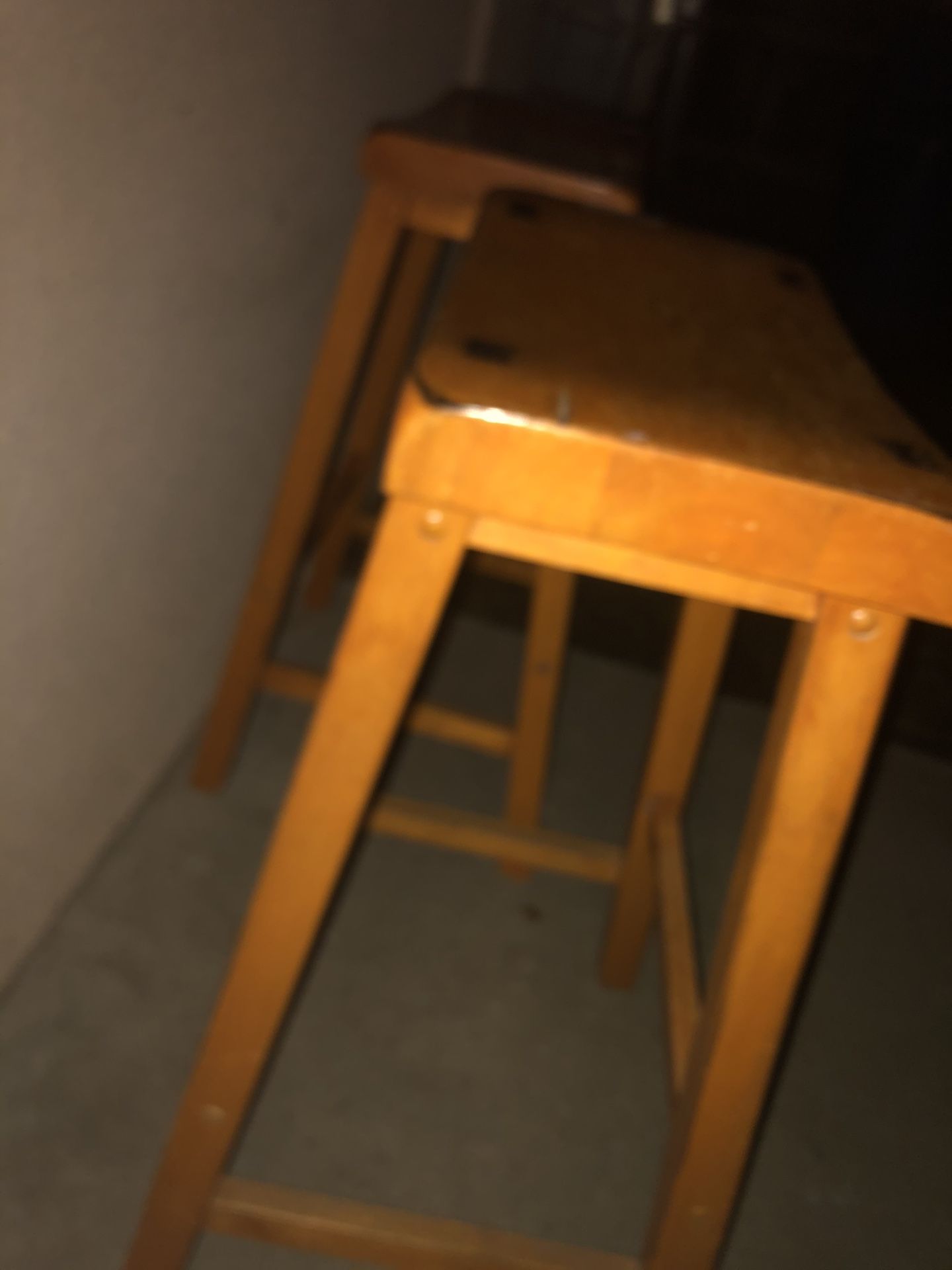 Two wooden stools