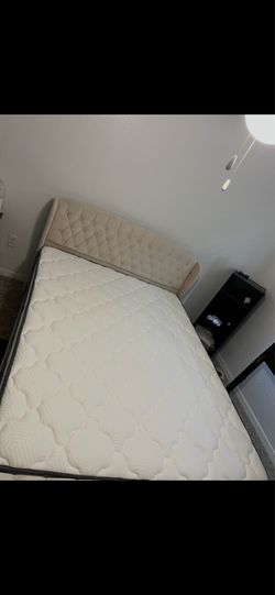 Queen size bed frame and Mattress ( brand new- 1 month)
