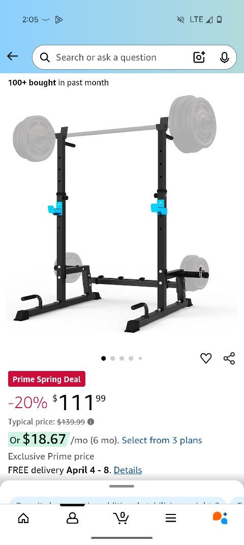 Squat Rack, Barbell Rack, Bench Press Rack Push Up Multi-Function Weight Lifting Gym/Home Gym