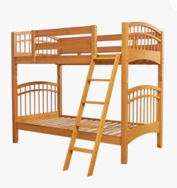 Solid Wood Twin Bunk Bed with Ladder