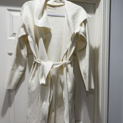 $15 obo Women M Oversized Knit Cardigan Belted Wrap Sweater Long Sleeve Loose Fit Coat fall winter