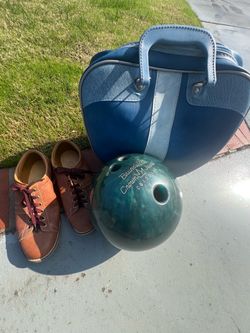 Brunswick Crown Jewel Bowling Ball, Bowling Bag, Bowling shoes