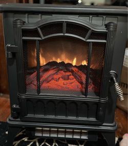 Space Heater 3D Infrared Quartz Electric Fireplace Stove Heater, Black Open Box