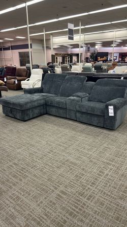 Studio West Turner Charcoal |  Bristol Charcoal Reclining Chaise Sofa