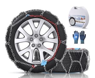 Snow-Chains Auto Fixing 1 Min Quick Fit Easy Installation Tire-Chains, Gifts for Safety, Portable Reusable Universal Emergency Tire Traction Chain for