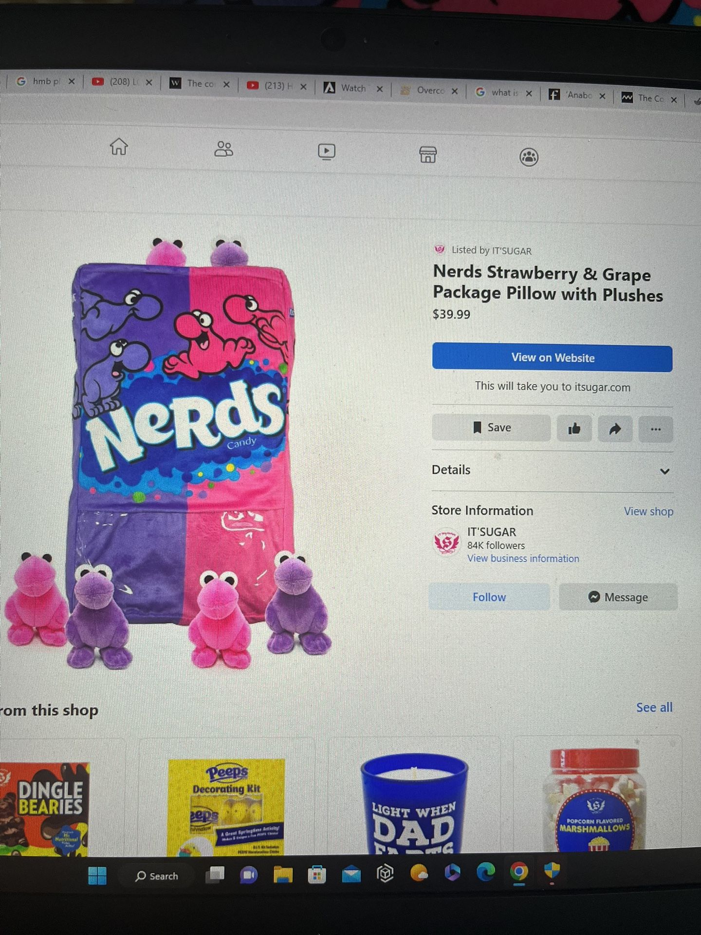 Nerds Pillow And Plushes - NEW