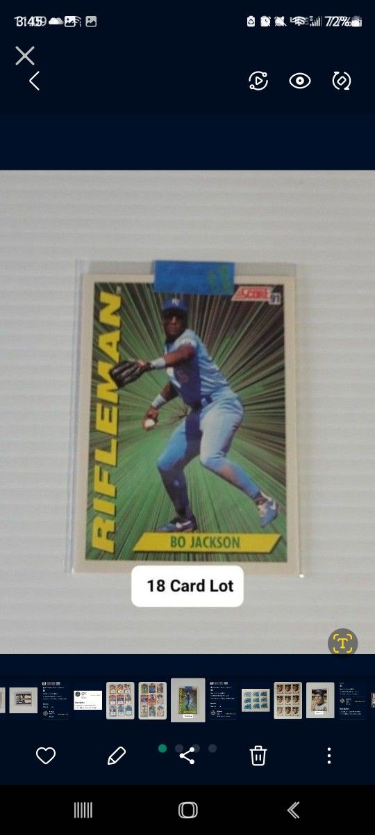⚾️ 18 Card Lot - OF Bo Jackson Cards