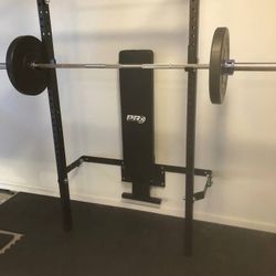 Wall-mounted Squat Rack & Folding Bench