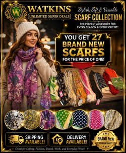 🧣 27 Brand New Fashion Scarves – Less Than the Price of One! 🧣