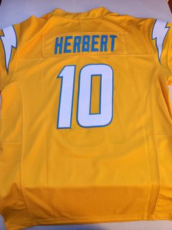 New Chargers Throwback Charger Power Sunshine Gold Justin Herbert  Jersey Men Med