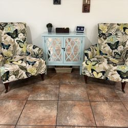 2 Beautiful Butterfly Accent Chairs  